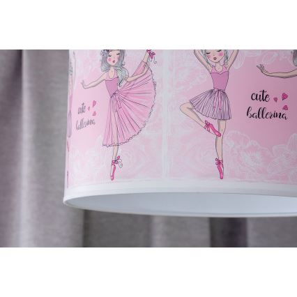 Duolla - Kinder hanglamp aan een koord PRINT M 1xE27/40W/230V diameter 35 cm ballerina's