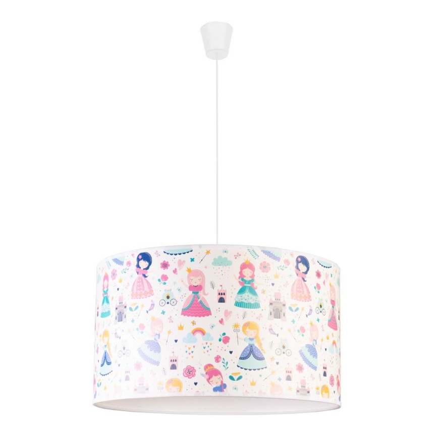 Duolla - Kinder hanglamp aan een koord PRINT M 1xE27/40W/230V diameter 35 cm prinsessen