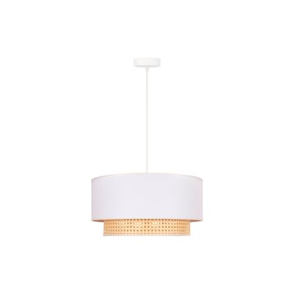 Duolla - Kroonluchter aan snoer BOHO 1xE27/15W/230V Ø 45 cm creme/rotan