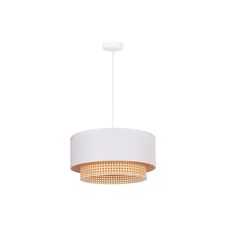 Duolla - Kroonluchter aan snoer BOHO 1xE27/15W/230V Ø 45 cm creme/rotan