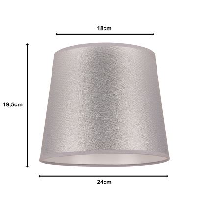 Duolla - Lampenkap voor tafellamp CLASSIC M E27 pr. 24 cm zilver