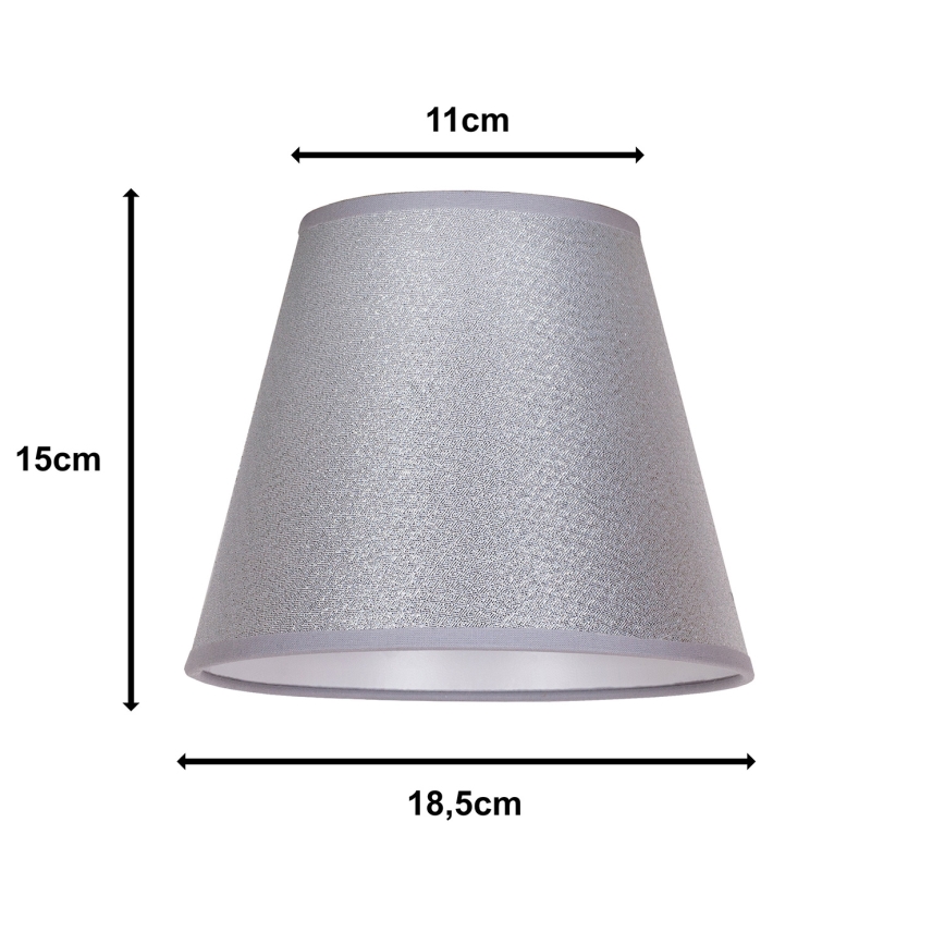 Duolla - Lampenkap voor bureaulamp SOFIA XS E14 pr. 18,5 cm zilver
