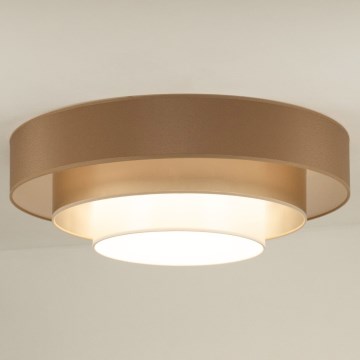 Duolla - LED Plafondlamp LUNETA LED/26W/230V diameter 60 cm 4000K bruin/goud/wit