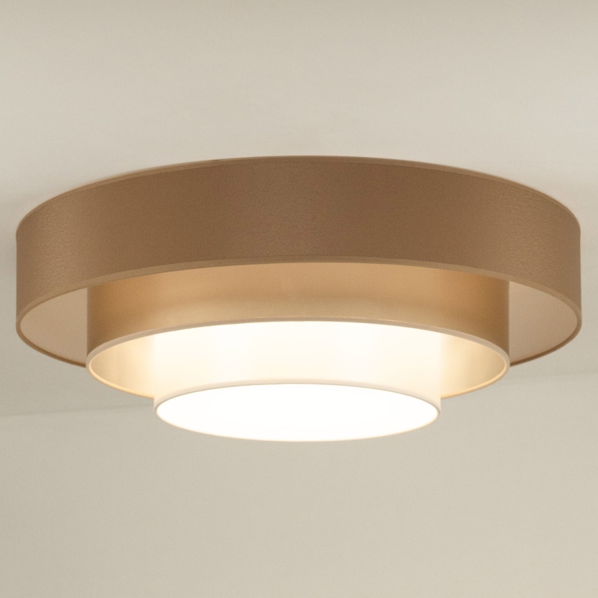 Duolla - LED Plafondlamp LUNETA LED/26W/230V diameter 60 cm 4000K bruin/goud/wit