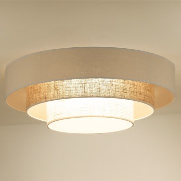 Duolla - LED Plafondlamp LUNETA LED/26W/230V diameter 60 cm 4000K crème/bruin