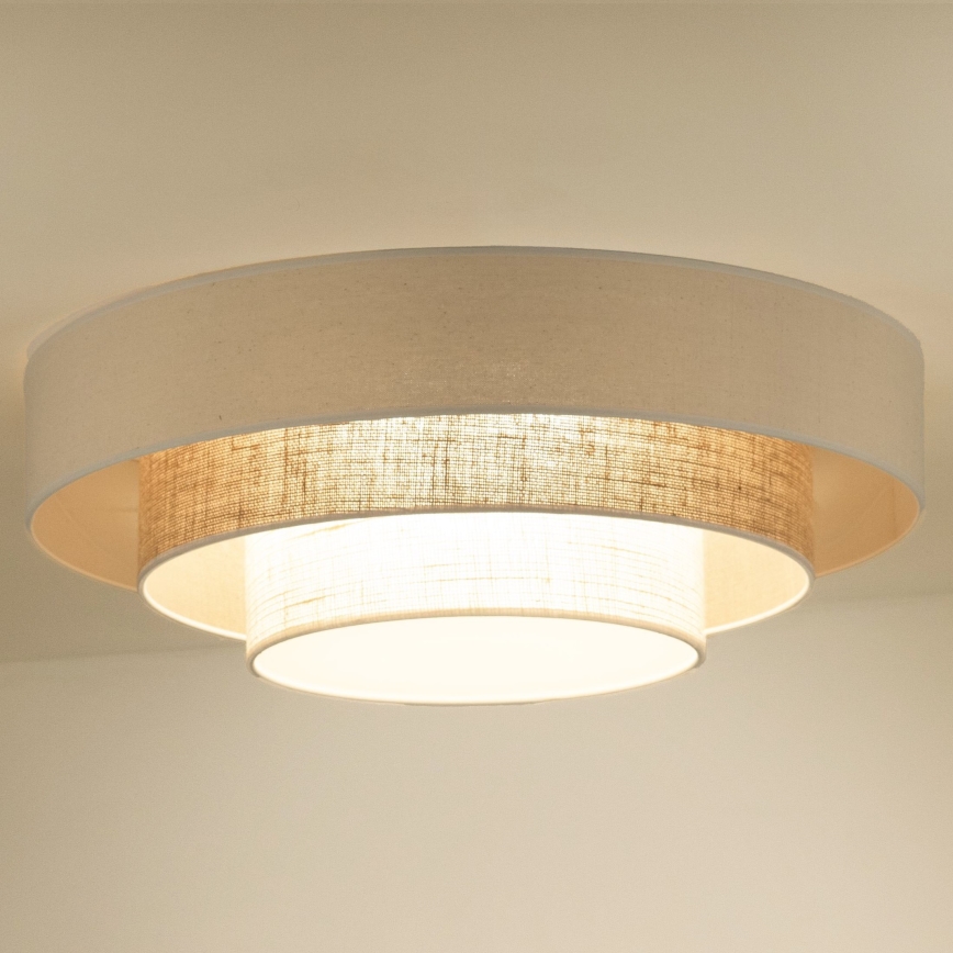 Duolla - LED Plafondlamp LUNETA LED/26W/230V diameter 60 cm 4000K crème/bruin