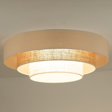 Duolla - LED Plafondlamp LUNETA LED/26W/230V diameter 60 cm 4000K rotan/beige/bruin