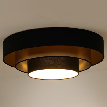 Duolla - LED Plafondlamp LUNETA LED/26W/230V diameter 60 cm 4000K zwart/goud