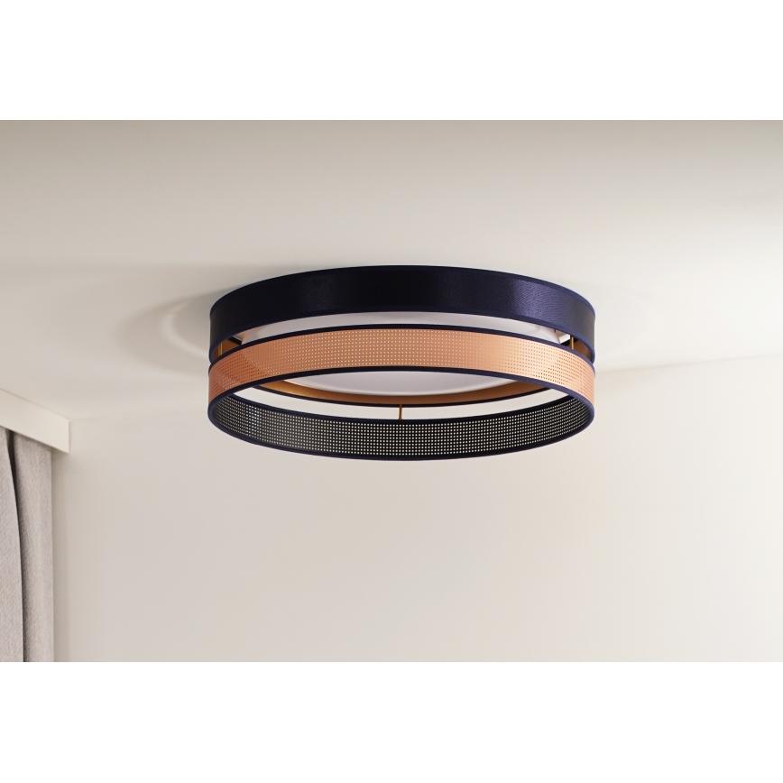Duolla - LED Plafondlamp ROLLER DUO SHINY LED/24W/230V diameter 45 cm blauw/koper