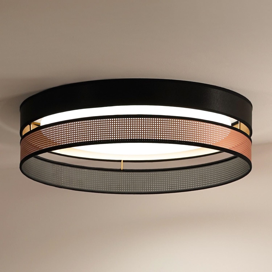 Duolla - LED Plafondlamp ROLLER DUO SHINY LED/24W/230V diameter 45 cm zwart/koper