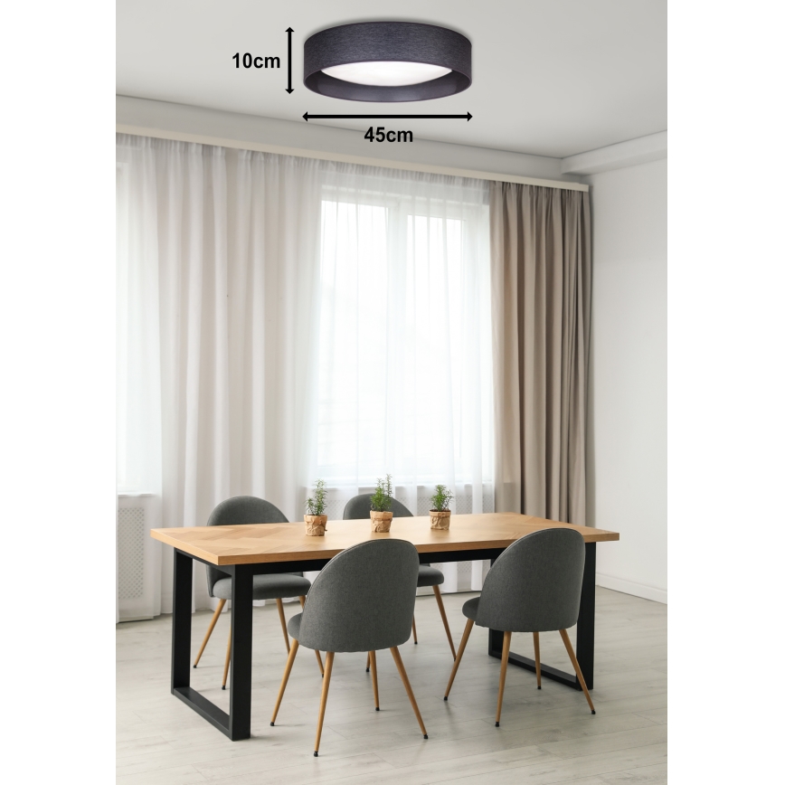 Duolla - LED Plafondlamp ROLLER LED/24W/230V diameter 45 cm antraciet