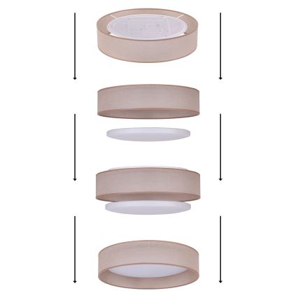 Duolla - LED Plafondlamp ROLLER LED/24W/230V diameter 45 cm beige