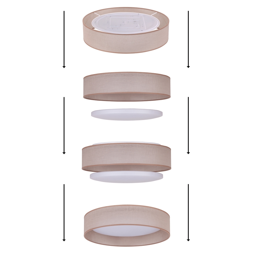 Duolla - LED Plafondlamp ROLLER LED/24W/230V diameter 45 cm beige