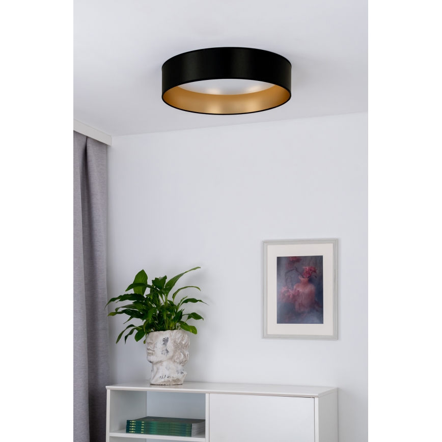 Duolla - LED Plafondlamp ROLLER LED/24W/230V diameter 45 cm zwart/goud