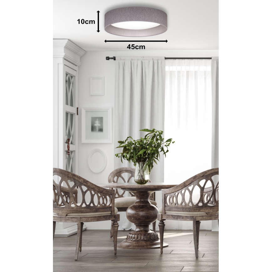 Duolla - LED Plafondlamp ROLLER LED/24W/230V donker diameter 45 cm grijs