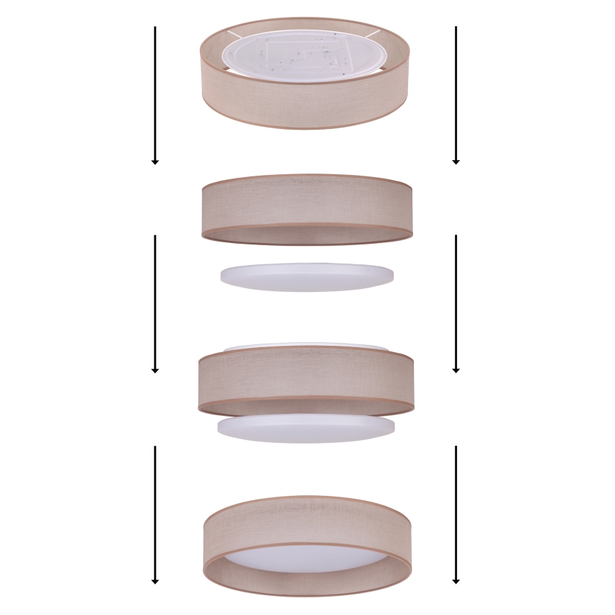 Duolla - LED Plafondlamp ROLLER LED/24W/230V lamp diameter 45 cm grijs