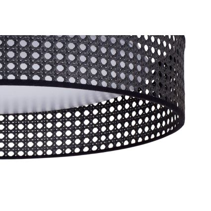 Duolla - LED Plafondlamp ROLLER RATTAN LED/24W/230V diameter 45 cm zwart