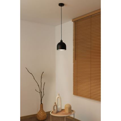Duolla - Pendellamp aan kabel IRONLINE 1xE27/15W/230V Ø 17 cm zwart