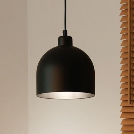 Duolla - Pendellamp aan kabel IRONLINE 1xE27/15W/230V Ø 17 cm zwart