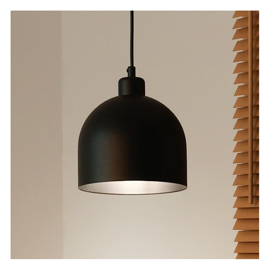 Duolla - Pendellamp aan kabel IRONLINE 1xE27/15W/230V Ø 17 cm zwart