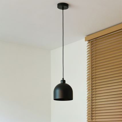 Duolla - Pendellamp aan kabel IRONLINE 1xE27/15W/230V Ø 17 cm zwart