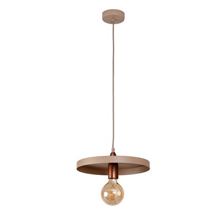 Duolla - Pendellamp aan kabel IRONLINE 1xE27/15W/230V Ø 30 cm beige/koper