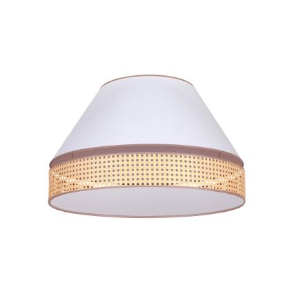 Duolla - Plafondlamp AVIGNON 3xE27/15W/230V diameter 60 cm wit/rotan