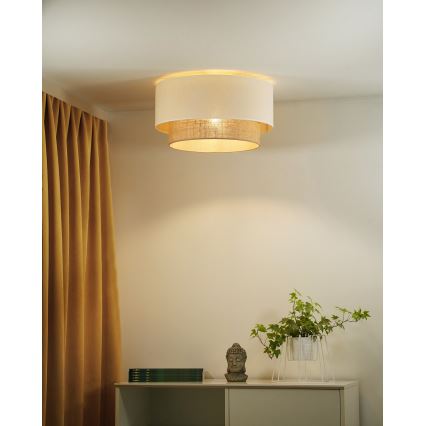 Duolla - Plafondlamp BOHO 1xE27/15W/230V diameter 45 cm beige/bruin