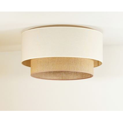 Duolla - Plafondlamp BOHO 1xE27/15W/230V diameter 45 cm beige/bruin