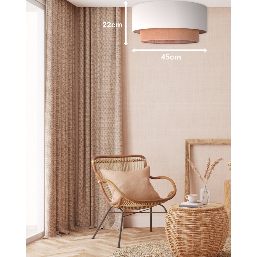 Duolla - Plafondlamp BOHO 1xE27/15W/230V diameter 45 cm beige/bruin