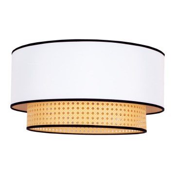 Duolla - Plafondlamp BOHO 1xE27/15W/230V diameter 45 cm wit/rotan