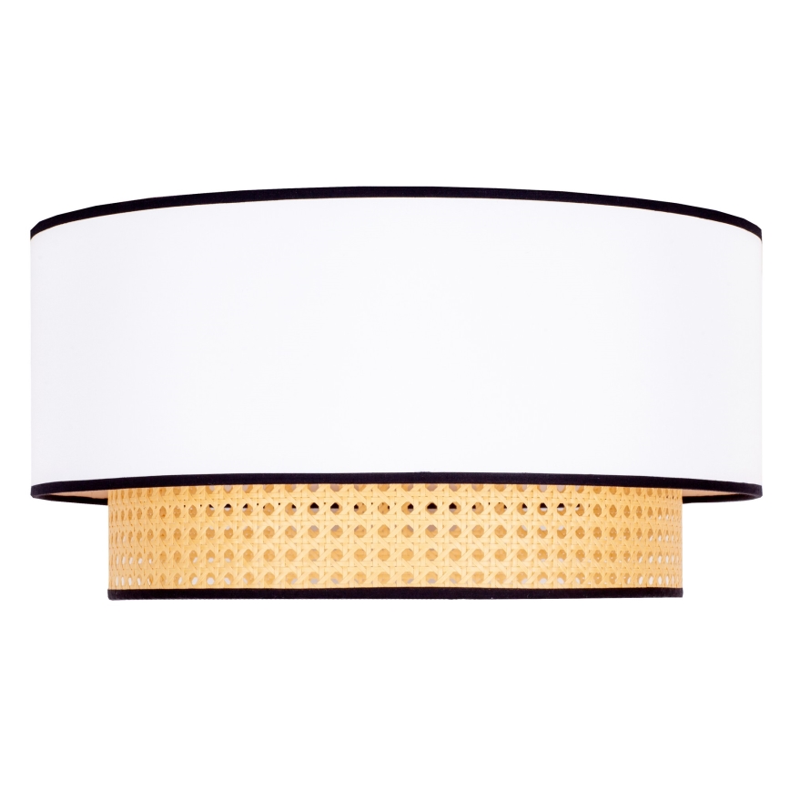 Duolla - Plafondlamp BOHO 1xE27/15W/230V diameter 45 cm wit/rotan