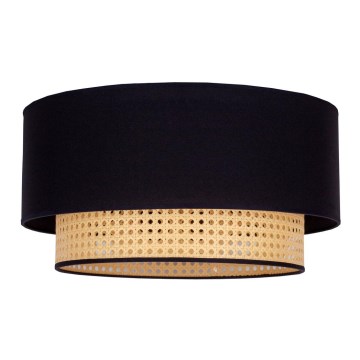 Duolla - Plafondlamp BOHO 1xE27/15W/230V diameter 45 cm zwart/rotan