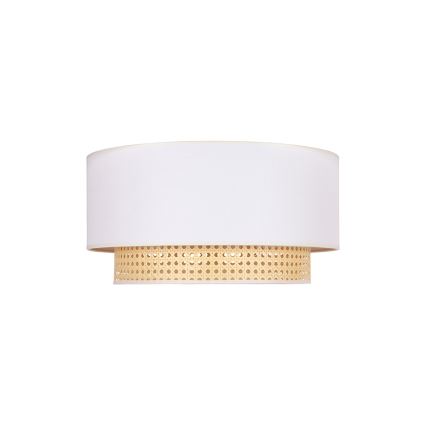 Duolla - Plafondlamp BOHO 1xE27/15W/230V Ø 45 cm creme/rotan