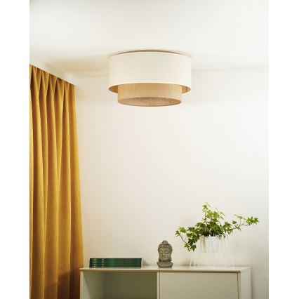 Duolla - Plafondlamp BOHO 1xE27/15W/230V Ø 45 cm beige/bruin