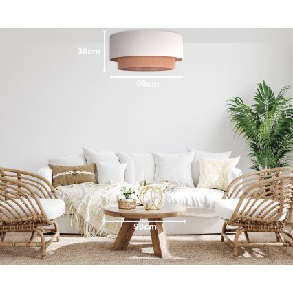 Duolla - Plafondlamp BOHO 3xE27/15W/230V diameter 60 cm beige/bruin