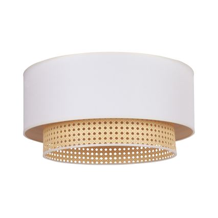 Duolla - Plafondlamp BOHO 3xE27/15W/230V diameter 60 cm crème/rotan