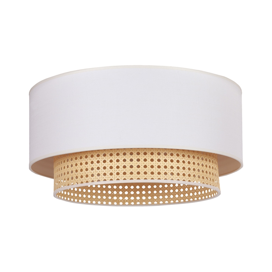 Duolla - Plafondlamp BOHO 3xE27/15W/230V diameter 60 cm crème/rotan