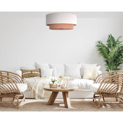 Duolla - Plafondlamp BOHO 3xE27/15W/230V Ø 60 cm beige/bruin