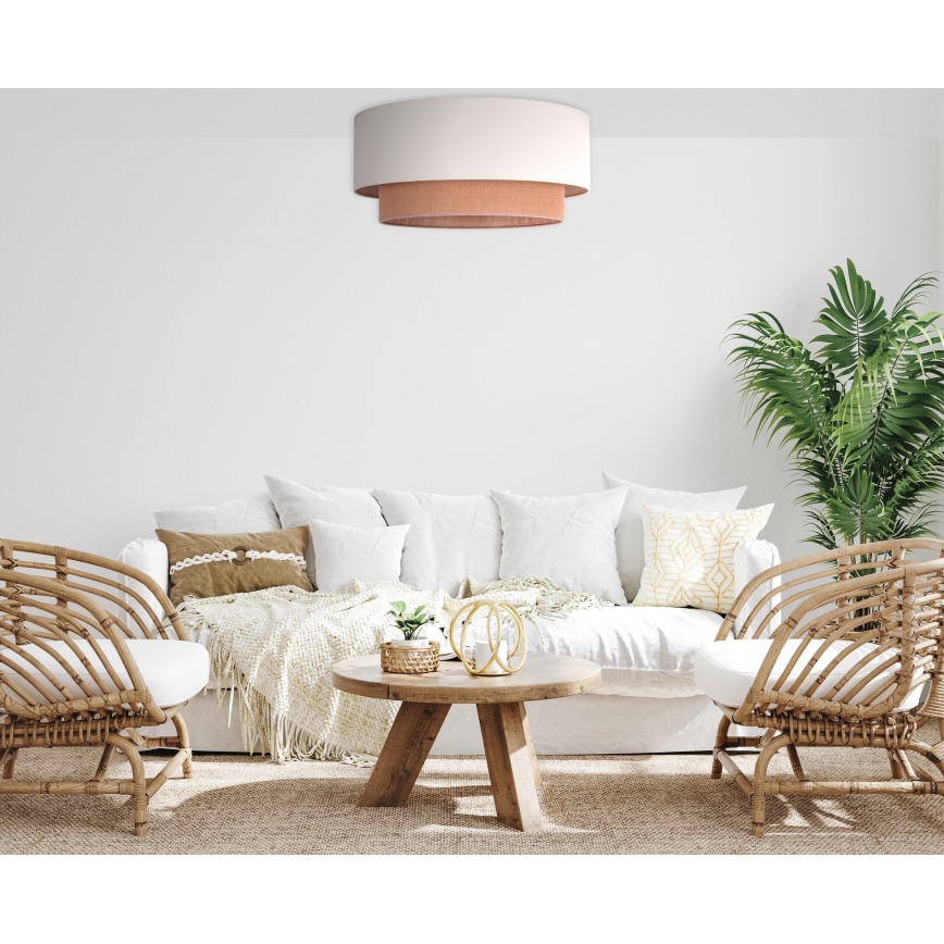 Duolla - Plafondlamp BOHO 3xE27/15W/230V Ø 60 cm beige/bruin