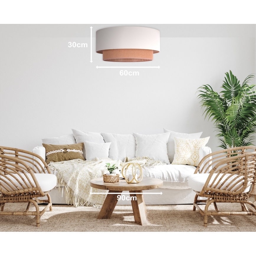 Duolla - Plafondlamp BOHO 3xE27/15W/230V Ø 60 cm beige/bruin