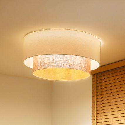 Duolla - plafondlamp BOHO 3xE27/15W/230V Ø 60 cm crème/beige
