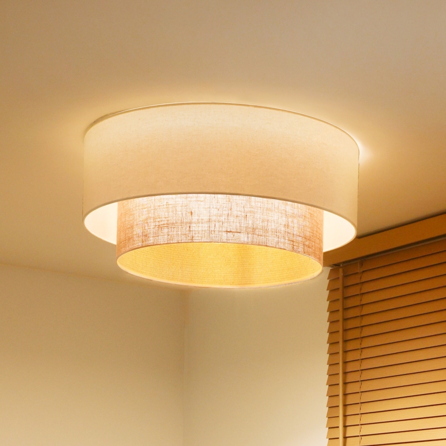 Duolla - plafondlamp BOHO 3xE27/15W/230V Ø 60 cm crème/beige