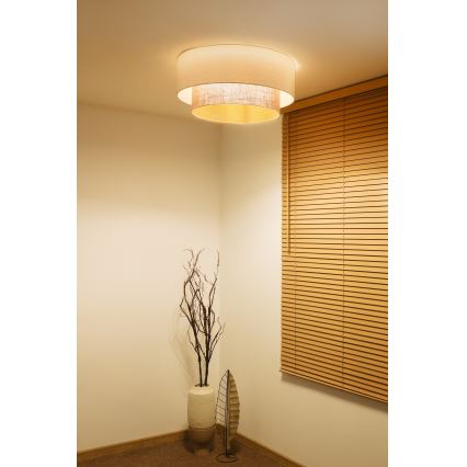 Duolla - plafondlamp BOHO 3xE27/15W/230V Ø 60 cm crème/beige