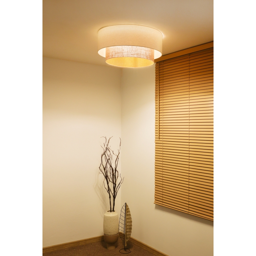 Duolla - plafondlamp BOHO 3xE27/15W/230V Ø 60 cm crème/beige