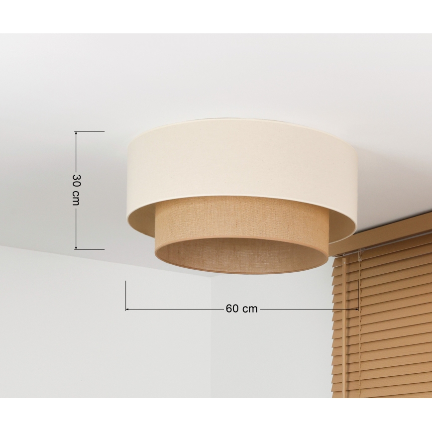 Duolla - plafondlamp BOHO 3xE27/15W/230V Ø 60 cm crème/beige
