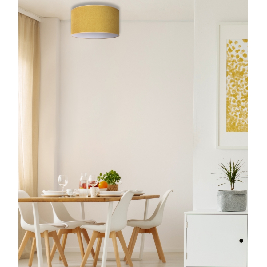Duolla - Plafondlamp BRISTOL 1xE27/15W/230V pr. 45 cm geel/wit