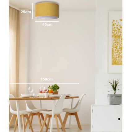 Duolla - Plafondlamp BRISTOL 1xE27/15W/230V pr. 45 cm geel/wit
