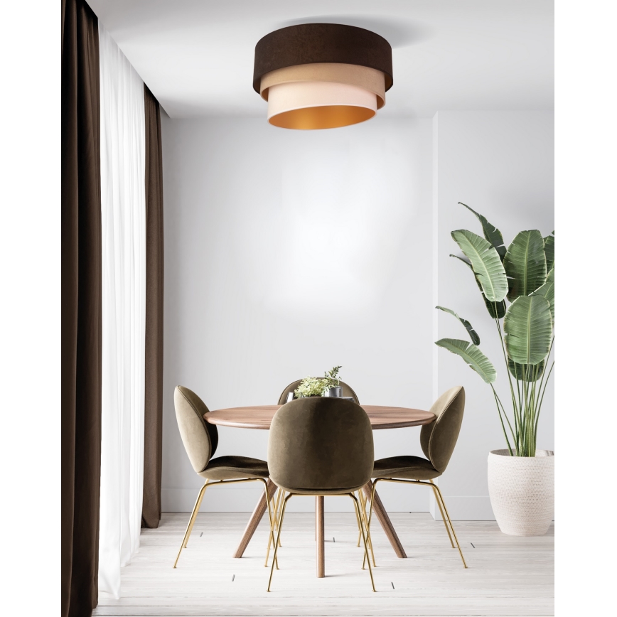 Duolla - Plafondlamp DEVON 1xE27/40W/230V diameter 45 cm bruin/beige