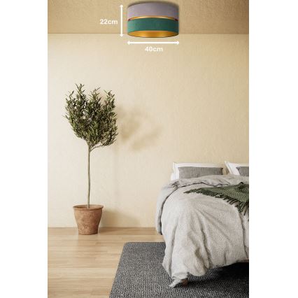 Duolla - Plafondlamp DUO 1xE27/15W/230V diameter 40 cm grijs/groen/goud